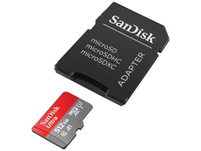 SanDisk 512GB Ultra microSDXC A1 UHS-I/U1 Class 10 Memory Card with Adapter, Speed Up to 150MB/s (SDSQUAC-512G-GN6MA)