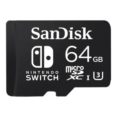 SanDisk 64GB Micro SD UHS-I Licensed for Nintendo Switch, Speed Up to 100MB/s (SDSQXBO064GANCZ)