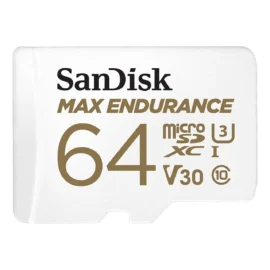 SanDisk 64GB MAX ENDURANCE 100MB/s microSDXC C10 U3 V30 4K 64G microSD micro SD SDXC Memory Card with Adapter for Home Security Cameras and Dash Cams SDSQQVR-064G-GN6IA with OEM Lanyard