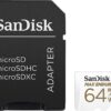 SanDisk 64GB MAX ENDURANCE 100MB/s microSDXC C10 U3 V30 4K 64G microSD micro SD SDXC Memory Card with Adapter for Home Security Cameras and Dash Cams SDSQQVR-064G-GN6IA with OEM Lanyard