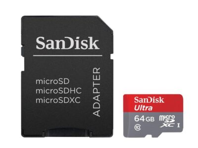 SanDisk 64GB Micro SDHC Flash Card w/ Adapter Model SDSDQUA-064G