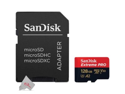 SanDisk Extreme Pro SDXC UHS-I U3 A2 V30 128GB + Adapter, SDSQXCY-128G-GN6MA