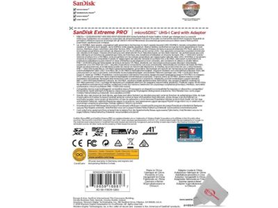 SanDisk Extreme Pro SDXC UHS-I U3 A2 V30 128GB + Adapter, SDSQXCY-128G-GN6MA