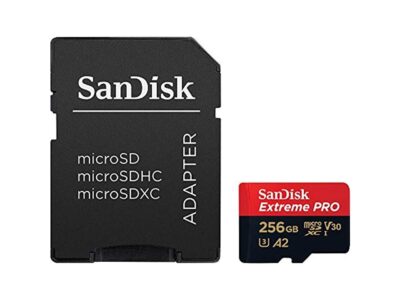 SanDisk SDSQXCZ-256G-GN6MA DJT 256GB 8p MSDXC r170MB/s w90MB/s UHS-I U3 A2 V30 SanDisk Extreme Pro Micro Secure Digital Extended Capacity Card w/ Adapter