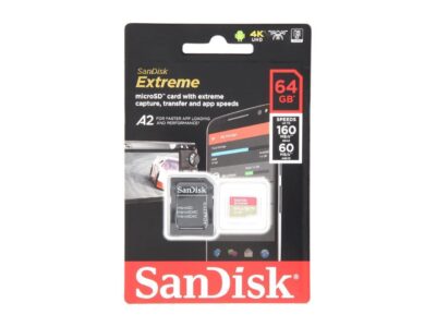 SanDisk 64GB Extreme microSDXC UHS-I/U3 A2 Memory Card with Adapter, Speed Up to 160MB/s