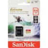 SanDisk 64GB Extreme microSDXC UHS-I/U3 A2 Memory Card with Adapter, Speed Up to 160MB/s