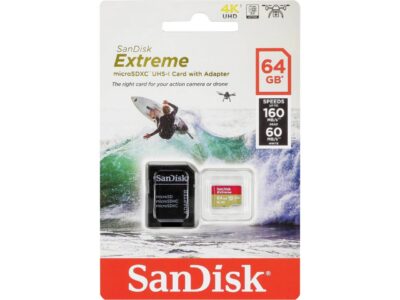 SanDisk 64GB Extreme microSDXC UHS-I/U3 A2 Memory Card with Adapter, Speed Up to 160MB/s