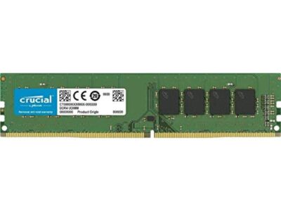 Crucial 16GB 2666 MT/S 288-Pin DDR4 SDRAM UDIMM (PC4-21300) Memory Module, CL19, Unbuffered, Dual Ranked x8, Non-ECC, 1.2V