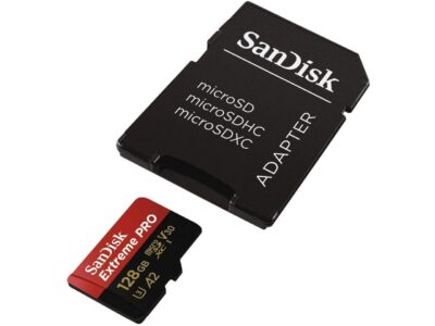 SanDisk Extreme Pro SDXC UHS-I U3 A2 V30 128GB + Adapter, SDSQXCY-128G-GN6MA