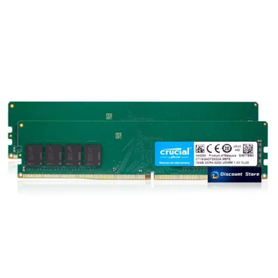 Crucial 32GB(2X16GB) 288-pin DDR4-3200MHz PC4-25600 CT16G4DFS832A.M8FE  UDIMM Desktop Memory