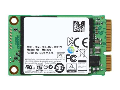 SAMSUNG 850 EVO mSATA 120GB SATA III 3D NAND Internal SSD Single Unit Version MZ-M5E120BW