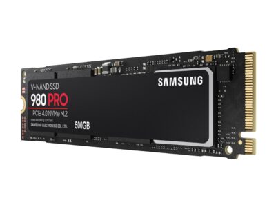 SAMSUNG 980 PRO SSD 500GB, PCIe 4.0 M.2 2280, Speeds Up-to 6,900MB/s (MZ-V8P500B/AM)