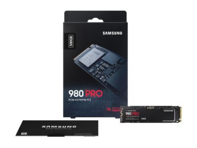 SAMSUNG 980 PRO SSD 500GB, PCIe 4.0 M.2 2280, Speeds Up-to 6,900MB/s (MZ-V8P500B/AM)