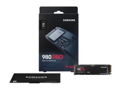 SAMSUNG 980 PRO SSD 1TB, PCIe 4.0 M.2 2280, Speeds Up-to 7,000MB/s Best for High End Computing, Gaming, and Heavy Duty Workstations (MZV8P1T0B/AM)