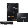 SAMSUNG 870 EVO Series 2.5" 2TB SATA III V-NAND Internal Solid State Drive (SSD) MZ-77E2T0B/AM