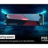 SAMSUNG SSD 990 PRO with Heatsink 2TB, PCIe 4.0, Sew. Read Speeds Up-to 7,450MB/s, Compatible with PlayStation®5 (MZ-V9P2T0CW)