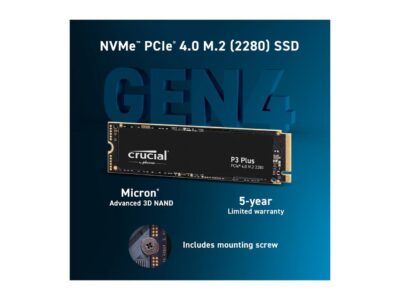 Crucial P3 Plus M.2 2280 500GB PCI-Express 4.0 x4 NVMe 3D NAND Internal Solid State Drive (SSD) CT500P3PSSD8