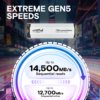 Crucial T705 2TB PCIe Gen5 NVMe M.2 SSD with White Heatsink  - Up to 14,500 MB/s - Limited Edition - Internal Solid State Drive (PC) - +1mo Adobe CC - CT2000T705SSD5A