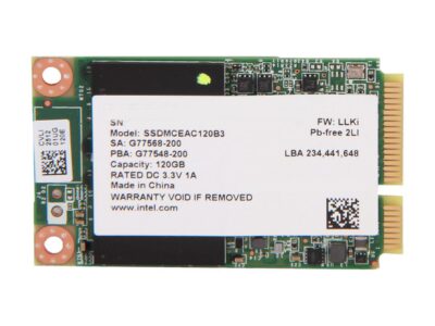 Intel 525 Series Lincoln Crest SSDMCEAC120B301 mSATA 120GB SATA III MLC Internal Solid State Drive (SSD)