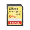 SanDisk 64GB Extreme SDXC UHS-I/U3 Class 10 Memory Card, Speed Up to 90MB/s (SDSDXVE-064G-GNCIN)