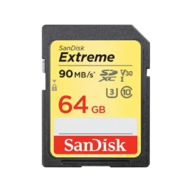 SanDisk 64GB Extreme SDXC UHS-I/U3 Class 10 Memory Card, Speed Up to 90MB/s (SDSDXVE-064G-GNCIN)