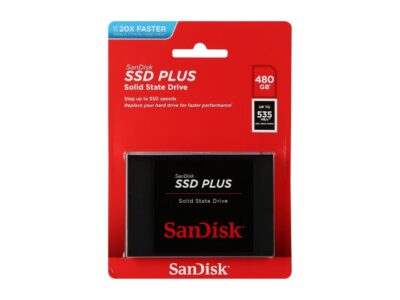 SanDisk SSD Plus 480GB Internal SSD - SATA III 6Gb/s, 2.5"/7mm - SDSSDA-480G-G26