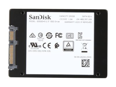 SanDisk Ultra 3D 2.5" 250GB SATA III 3D NAND Internal Solid State Drive (SSD) SDSSDH3-250G-G25