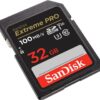 SanDisk 32GB Extreme Pro SDHC UHS-I/U3 V30 Class 10 Memory Card, Speed Up to 100MB/s (SDSDXXO-032G-GN4IN)