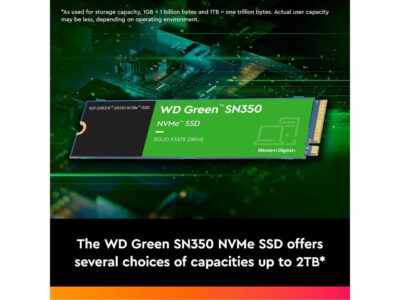 Western Digital WD Green 1TB SN350 NVMe M.2 2280 PCI-Express 3.0 x4 Internal Solid State Drive (SSD) WDS100T3G0C