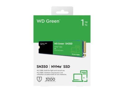 Western Digital WD Green 1TB SN350 NVMe M.2 2280 PCI-Express 3.0 x4 Internal Solid State Drive (SSD) WDS100T3G0C