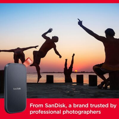 SanDisk 2TB Portable SSD - Up to 520MB/s, USB-C, USB 3.2 Gen 2 - SDSSDE30-2T00-G25,Solid State Drive