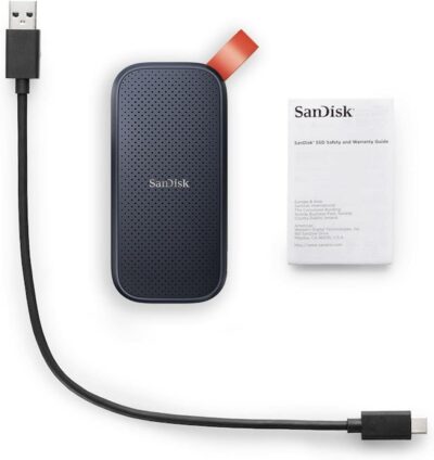 SanDisk 2TB Portable SSD - Up to 520MB/s, USB-C, USB 3.2 Gen 2 - SDSSDE30-2T00-G25,Solid State Drive