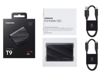 SAMSUNG T9 Portable SSD 2TB Black, Up-to 2,000MB/s, USB 3.2 Gen2, Ideal use for Gaming, Students and Professionals, External Solid State Drive MU-PG2T0B