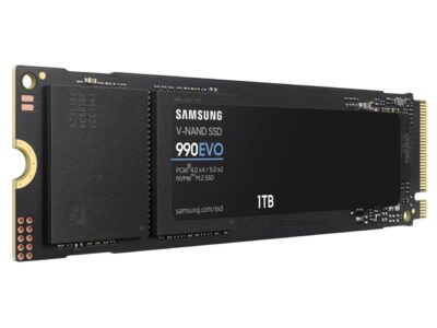 SAMSUNG SSD 990 EVO 1TB PCIe 4.0 x4 and PCIe 5.0 x2 M.2 2280 Up to 5,000MB/s NVMe 2.0 Internal Solid State Drive MZ-V9E1T0BW