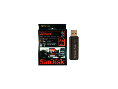 SanDisk 64GB 64G Extreme SD SDHC SDXC Card UHS-I Class 10 45MB/s 300X with USB 3.0 RV33 Reader