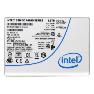 Intel DC P4610 1.6TB PCIe 3.1 x4 NVMe U.2 2.5" Enterprise SSD (SSDPE2KE016T801)