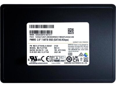 Samsung PM893 7.68TB SATA 6Gb/s 2.5" Enterprise SSD MZ7L37T6HBLA-00A07 (MZ-7L37T60)