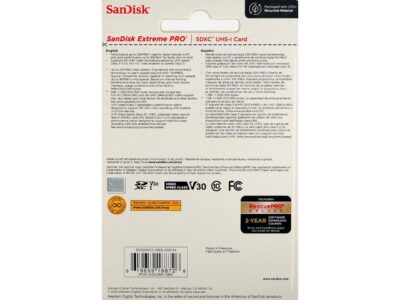 SanDisk Extreme PRO 128 GB Class 3/UHS-I U3 V30 SDXC SDSDXXD-128G-ANCIN