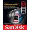 SanDisk 64GB Extreme Pro SDXC UHS-I/U3 V30 Class 10 Memory Card, Speed Up to 170MB/s (SDSDXXY-064G-GN4IN)