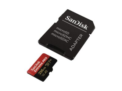 SanDisk Extreme Pro - Flash memory card - 256 GB - A2 / Video Class V30 / UHS-I U3 / Class10 - microSDXC UHS-I SDSQXCZ-256G