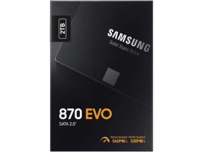 SAMSUNG 870 EVO Series 2.5" 2TB SATA III V-NAND 2.0 TB Internal Solid State Drive (SSD) MZ-77E2T0BW