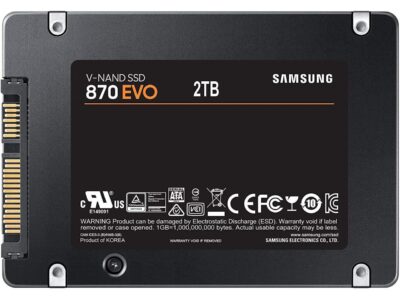 SAMSUNG 870 EVO Series 2.5" 2TB SATA III V-NAND 2.0 TB Internal Solid State Drive (SSD) MZ-77E2T0BW