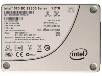 Intel DC S3500 SSDSC2BB012T401 2.5" 1.2TB SATA 3.0 6Gb/S MLC Solid State Drive