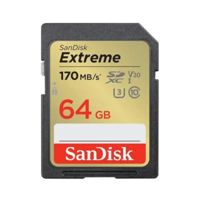 SanDisk 64GB Extreme SDXC UHS-I/U3 Class 10 V30 Memory Card, Speed Up to 170MB/s (SDSDXV2-064G-GNCIN)