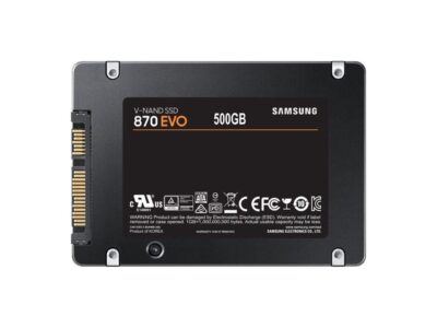 Samsung 870 EVO MZ-77E500E 500 GB Solid State Drive - 2.5" Internal - SATA (SATA/600) - Desktop PC, Notebook, Storage System Device Supported - 560 MB/s Maximum Read Transfer Rate - 256-bit Encry