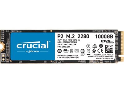 Crucial P2 1TB 3D NAND NVMe PCIe M.2 SSD Up to 2400 MB/s - CT1000P2SSD8