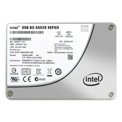 Solidigm Solid State Drive D3-S4520 Series (3.84TB, 2.5in SATA 6Gb/s, 3D4, TLC) Generic Single Pack Data Center / Server / Internal SSD (SSDSC2KB038TZ01)