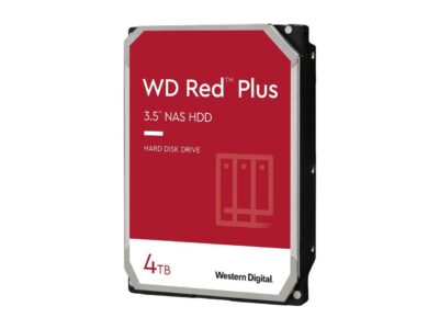 WD Red Plus 4TB NAS Hard Disk Drive - 5400 RPM Class SATA 6Gb/s, CMR, 128MB Cache, 3.5 Inch - WD40EFZX