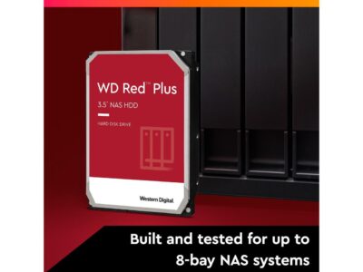 WD Red Plus 4TB NAS Hard Disk Drive - 5400 RPM Class SATA 6Gb/s, CMR, 128MB Cache, 3.5 Inch - WD40EFZX