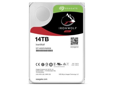 Seagate IronWolf 14TB NAS Hard Drive 7200 RPM 256MB Cache SATA 6.0Gb/s CMR 3.5" Internal HDD for RAID Network Attached Storage ST14000VN0008